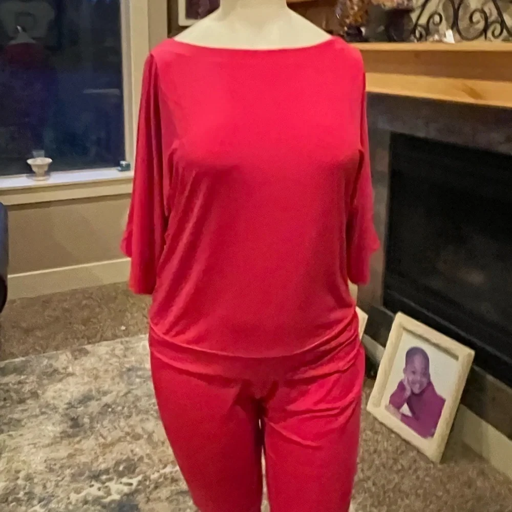 14/16 Ashley Stewart 3/4 Length Pink Shirt Clothes - Picture 13 of 14